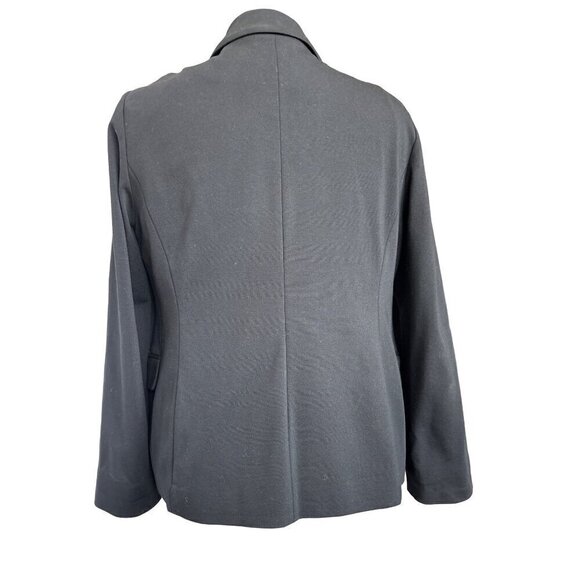 Chico’s Blazer Black Women 12/14 Chico size2 Fully lined Open Front Notch Collar - Picture 6 of 12